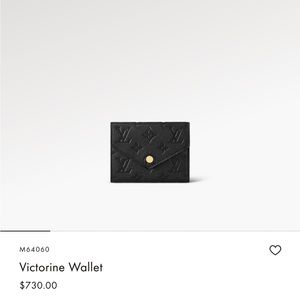 Louis Vuitton Victorine Wallet in black Gently Used